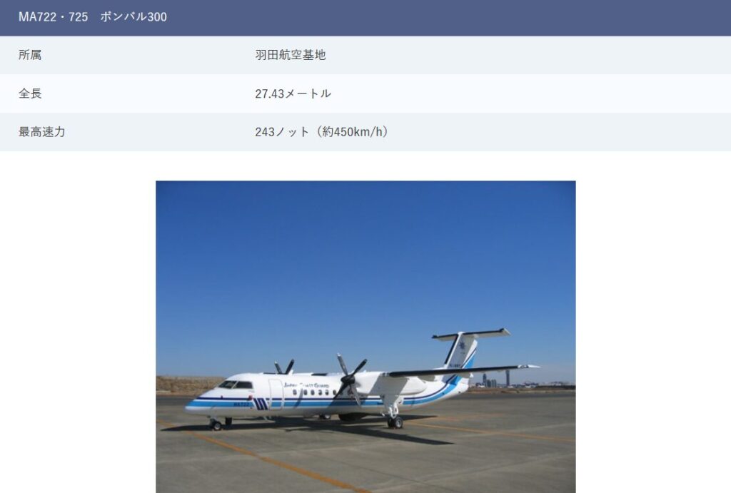 MA722は羽田航空基地に配置されている
【引用:海上保安庁公式HP】